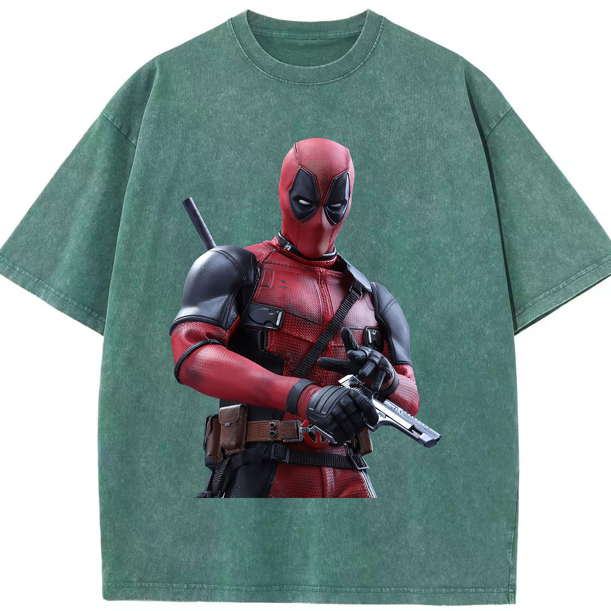 （画像用） Deadpool デッドプール 綿100% ヴィンテージ風 半袖Tシャツ（フロントプリント）